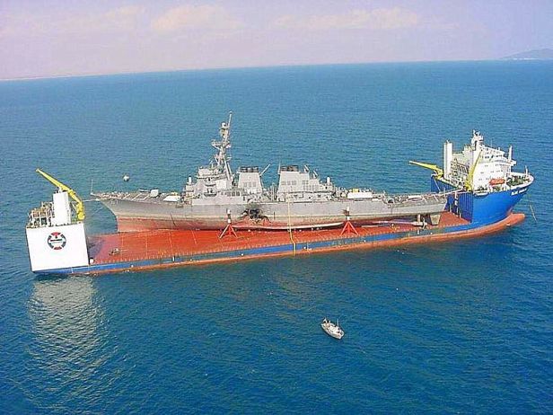 M/V Blue Marlin Hauling USS Cole