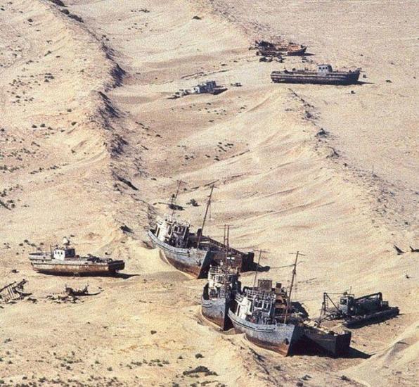 Ships High Dry Aral Sea
