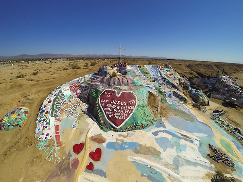 Salvation Mountain from the air, Niland, California