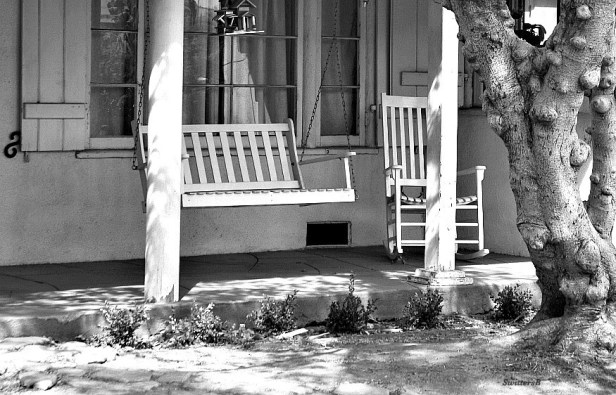 photography-porch-swing-rocking chair-black and white