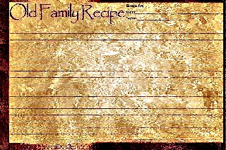 Old family recipe card