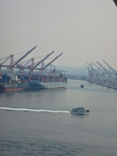 cranes, docks, Seattle, smoke, SwittersB